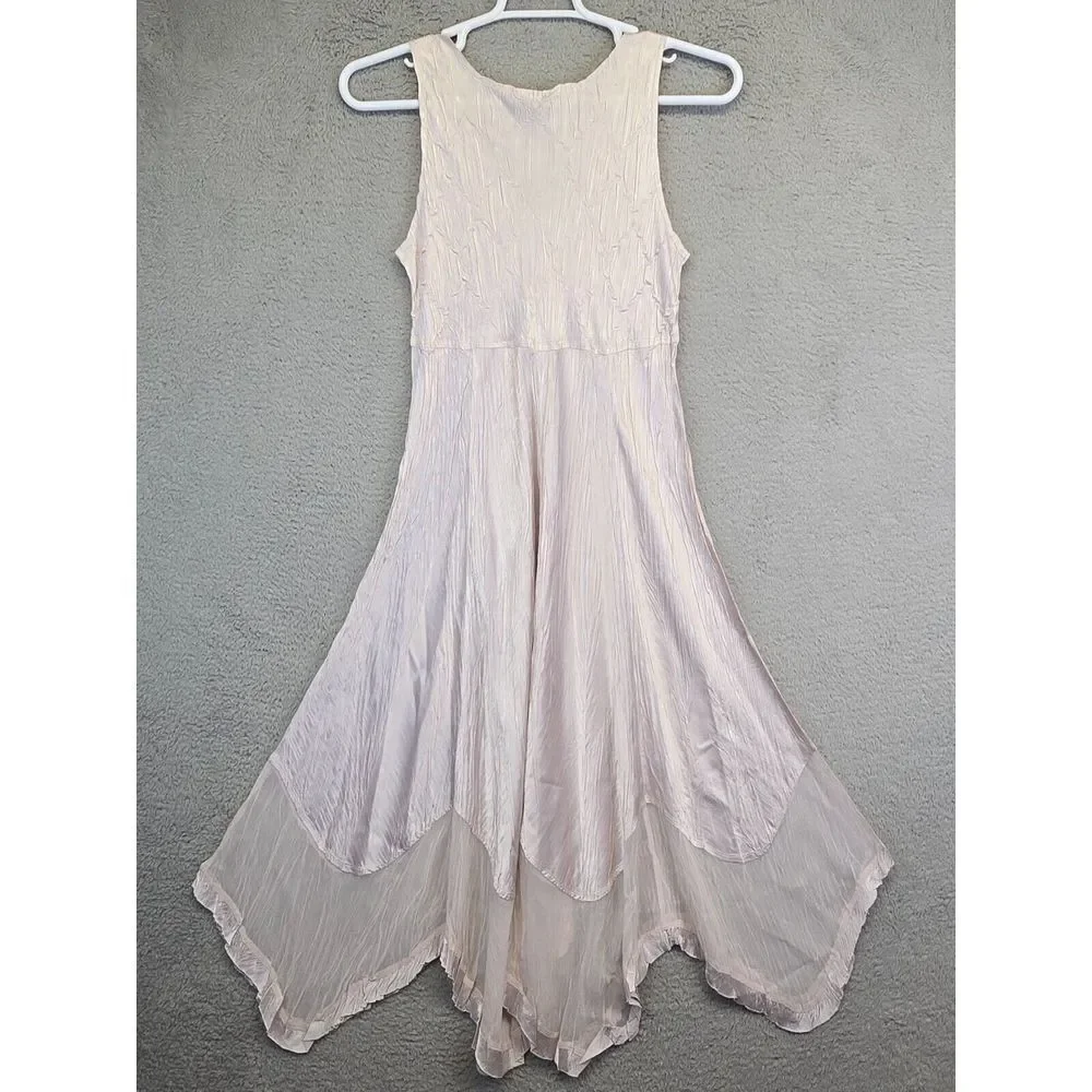 Vintage Komarov Maxi Dress Womens L Jeweled Neckline Charmeuse Asymmetric Flowy - Picture 2 of 16